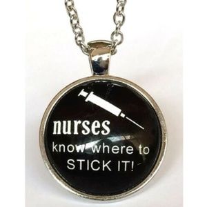 Funny Nursing Necklace Syringe Nurse Graduation Gift RN LPN CNA ARNP 22" Long